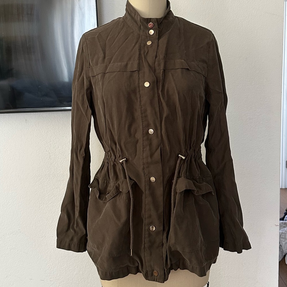 Zara basic olive green utility jacket